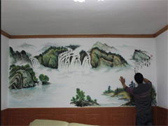 中国风酒店墙体彩绘