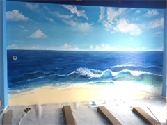 客厅3D壁画墙体彩绘