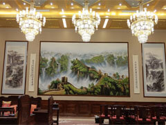 高档五星级酒店会议厅大型墙绘壁画