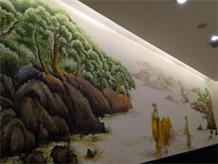 手绘中国风酒店走廊壁画墙绘