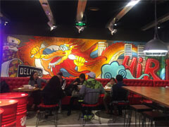 卡通龙餐厅墙绘彩绘壁画