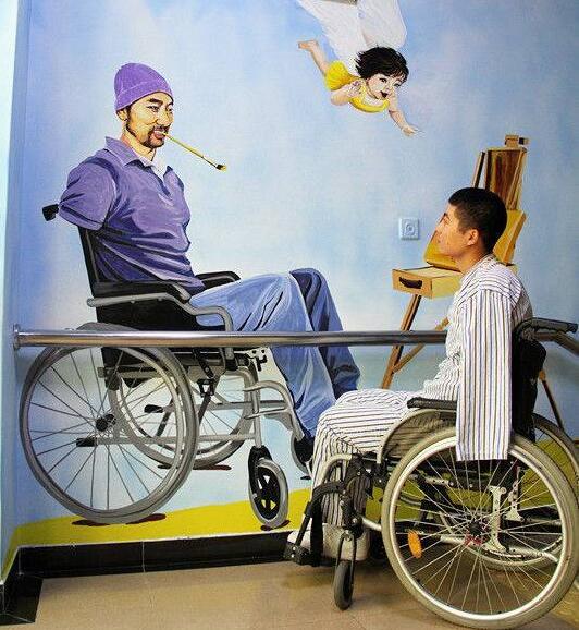 残疾人励志墙绘