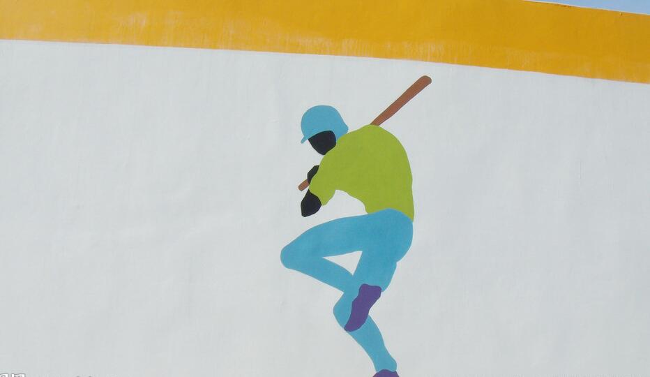 棒球运动墙绘