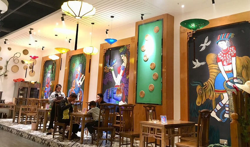 少数民族餐厅墙绘主题壁画